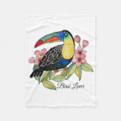 Waterverf toucan Bird with Flowers Fleece Deken (Voorkant)