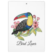 Waterverf toucan Bird with Flowers Klembord (Achterkant)