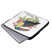 Waterverf toucan Bird with Flowers Laptop Sleeve (Voorkant onderkant)