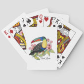 Waterverf toucan Bird with Flowers Pokerkaarten (Achterkant)