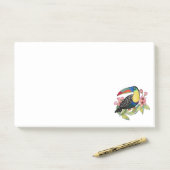 Waterverf toucan Bird with Flowers Post-it® Notes (Op bureau)