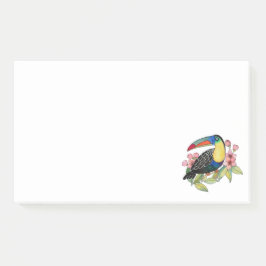 Waterverf toucan Bird with Flowers Post-it® Notes