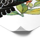 Waterverf toucan Bird with Flowers Poster (Hoek)