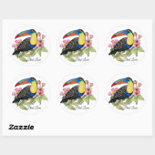 Waterverf toucan Bird with Flowers Ronde Sticker (Vel)