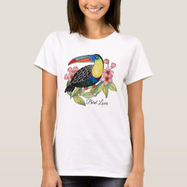 Waterverf toucan Bird with Flowers T-shirt