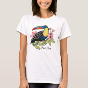 Waterverf toucan Bird with Flowers T-shirt