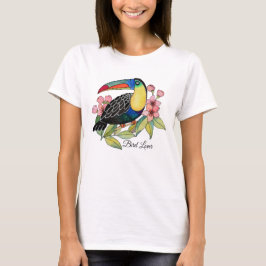 Waterverf toucan Bird with Flowers T-shirt