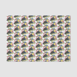 Waterverf toucan Bird with Flowers Tissuepapier