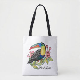 Waterverf toucan Bird with Flowers Tote Bag