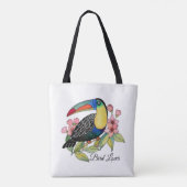 Waterverf toucan Bird with Flowers Tote Bag (Achterkant)