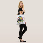Waterverf toucan Bird with Flowers Tote Bag (Op model)