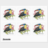 Waterverf toucan Bird with Flowers Vierkante Sticker (Vel)