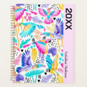 Waterverf Toucans, Maccaws + Kolibrie Tropisch Planner (Voorkant)