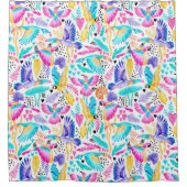 Waterverf Toucans, Maccaws + kolibries Oerwoud Douchegordijn (Voorkant)