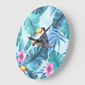 Waterverf Toucans: Tropisch naadloos Grote Klok (Hoek)