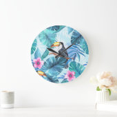Waterverf Toucans: Tropisch naadloos Grote Klok (Huis)