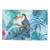 Waterverf Toucans: Tropisch naadloos Kussensloop (Achterkant)