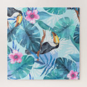 Waterverf Toucans: Tropisch naadloos Legpuzzel (Horizontaal)