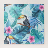 Waterverf Toucans: Tropisch naadloos Legpuzzel (Verticaal)