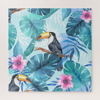 Waterverf Toucans: Tropisch naadloos Legpuzzel