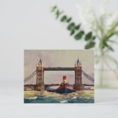 Waterverf Tower Bridge, steamer London Briefkaart (Staand voorkant)