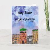 Waterverf Townhouse nieuwe startpunt gefeliciteerd Kaart (Voorkant)