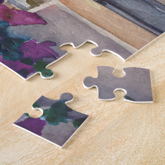 Waterverf Townscape Santorini Grieks eiland Legpuzzel (Zijkant)