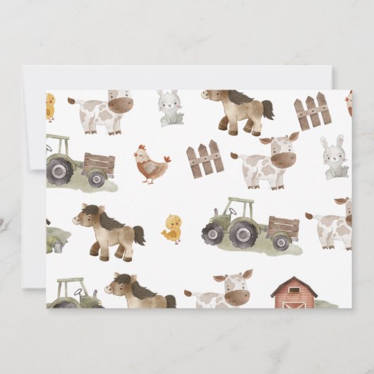 Waterverf tractor 1e verjaardag foto kaart (Achterkant)