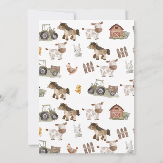 Waterverf tractor 1e verjaardag kaart (Achterkant)