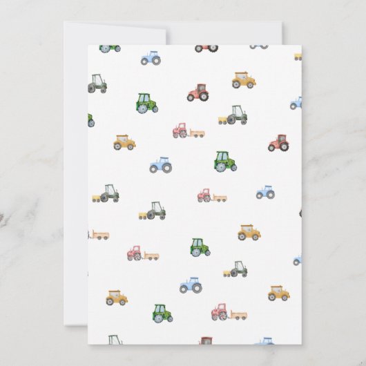Waterverf tractor 2e verjaardag kaart (Achterkant)