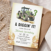 Waterverf Tractor 3e verjaardag Kaart