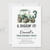 Waterverf Tractor 3e verjaardag Kaart (Voorkant)