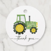 Waterverf Tractor Baby shower Bedankjes Labels (Achterkant)