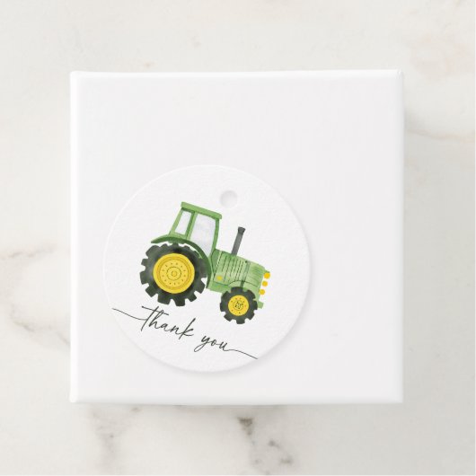 Waterverf Tractor Baby shower Bedankjes Labels (In situ)