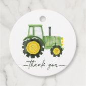 Waterverf Tractor Baby shower Bedankjes Labels (Voorkant)