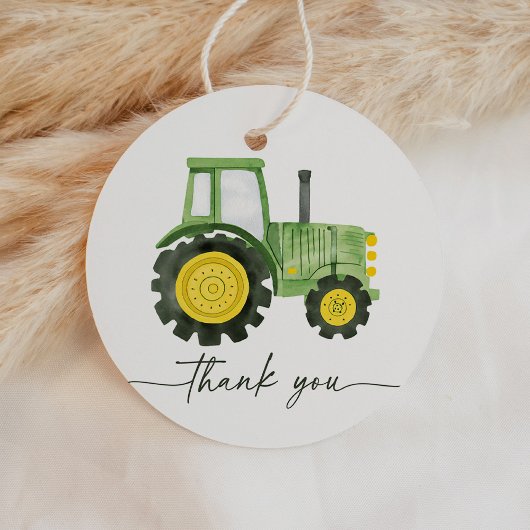 Waterverf Tractor Baby shower Bedankjes Labels