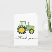 Waterverf Tractor Baby shower Bedankkaart (Voorkant)