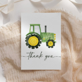 Waterverf Tractor Baby shower Bedankkaart