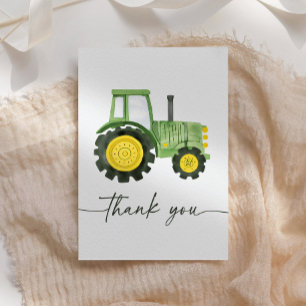 Waterverf Tractor Baby shower Bedankkaart