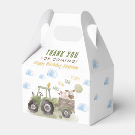 Waterverf Tractor Boerderij 1e verjaardag Bedankdoosjes