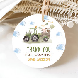 Waterverf Tractor Boerderij 1e verjaardag Bedankjes Labels