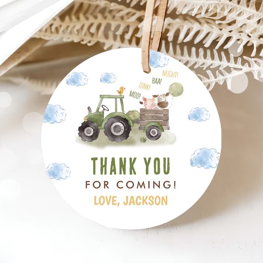 Waterverf Tractor Boerderij 1e verjaardag Bedankjes Labels