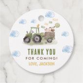 Waterverf Tractor Boerderij 1e verjaardag Bedankjes Labels (Voorkant)