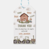 Waterverf Tractor Boerderij 1e verjaardag Cadeaulabel (Voorkant)