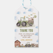Waterverf Tractor Boerderij 1e verjaardag Cadeaulabel (Voorkant)