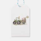 Waterverf Tractor Boerderij 1e verjaardag Cadeaulabel (Achterkant)