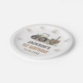 Waterverf Tractor Boerderij 1e verjaardag Papieren Bordje (Gekanteld)