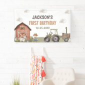 Waterverf Tractor Boerderij 1e verjaardag Spandoek (Insitu)