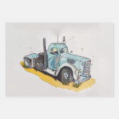 Waterverf Tractor, Truck en Semi Inpakpapier Vel (Voorkant 2)