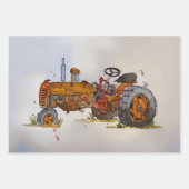 Waterverf Tractor, Truck en Semi Inpakpapier Vel (Voorkant)